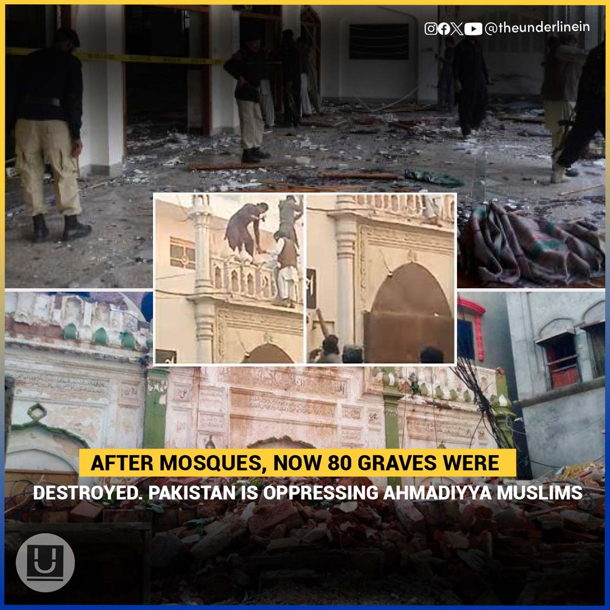#BREAKINGNEWS : After mosques, now 80 graves were destroyed. Pakistan is oppressing Ahmadiyya Muslims.

#Pakistan #PakistanExposes #ahmadiyya #ahmadiyyaMuslims #Pakistani #jamaateAhmadiya #Punjab  

Mosques of Ahmadiyya Community: 80 graves of Ahmadiyya Community have been…