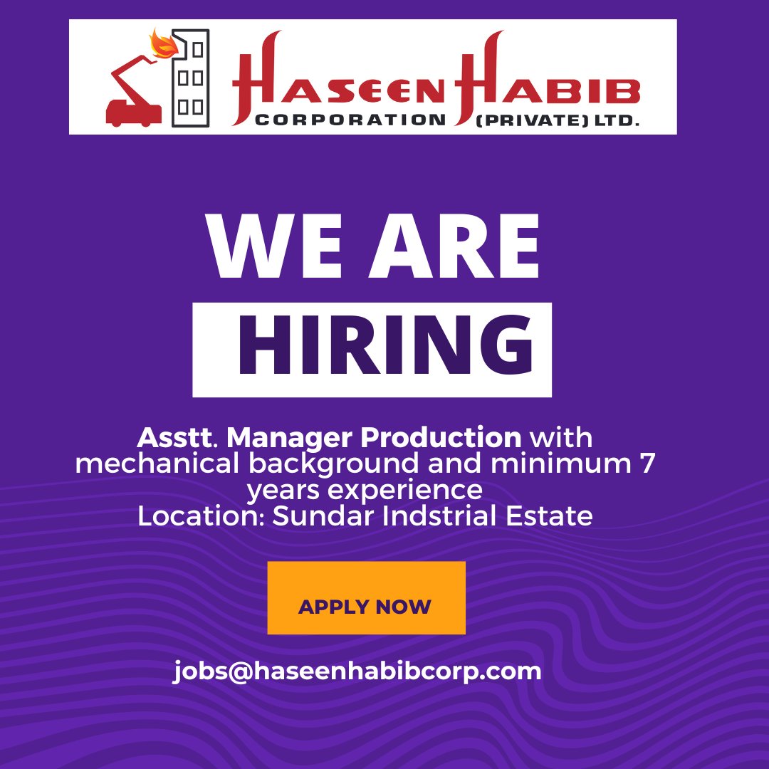 We Are Hiring!

#LahoreJobs #AssistantManager #ProductionRole #JobOpening #NowHiring #CareerOpportunity #ManagerialPosition #ProductionManagement #LahoreOpportunities #JobSearch #ApplyNow #ManagerialJobs #ProductionAssistant #LahoreCareers #HiringAlert #JobVacancy #JoinOurTeam