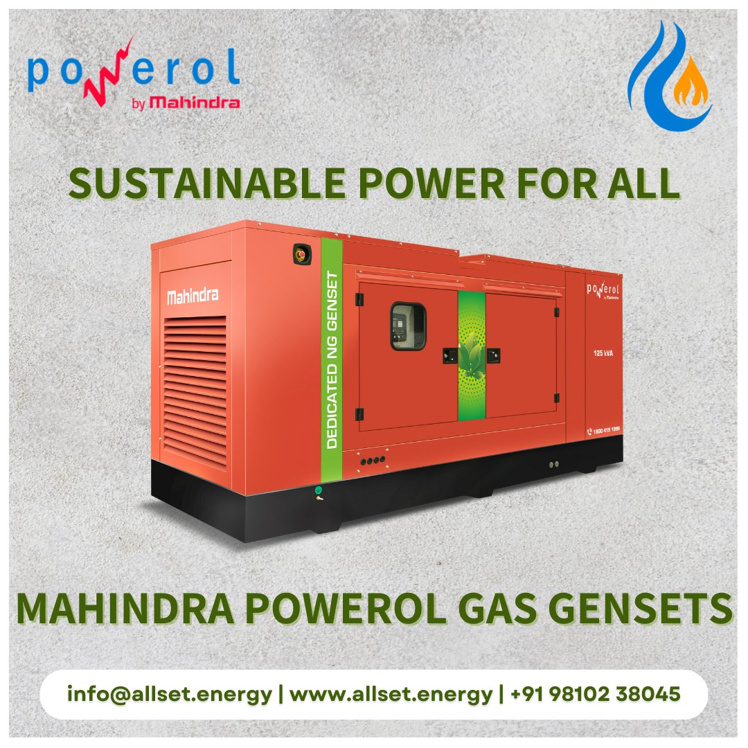 Enter into an era of low emissions with Mahindra Powerol's high-performance Gas Gensets.
Silent. Smart. Sustainable.

#GasGenset #PowerGeneration #SustainableEnergy #UninterruptedPower #FutureofEnergy #EnergyEfficiency #EnergySolutions #MahindraPowerolGasGensets #AllsetEnergy