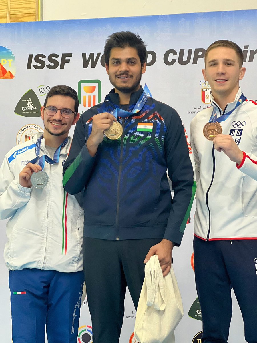 Another @issf_official World Cup campaign well played by my 10m. Air Rifle Team, this time in Cairo, 🇪🇬. An amazing debut by the young Sonam Mhaskar winning 2 🥈(Mixed Team & Individual) & a superlative win by the seasoned @DivyanshSinghP7 to clinch the Gold with a World Record.