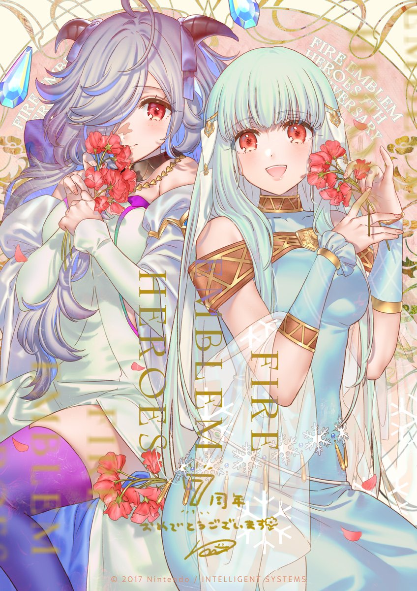 ticketchan's tweet image. ファイアーエムブレム ヒーローズ、7周年おめでとうございます💐
７年間沢山のキャラクターを担当出来て、とても嬉しく思います！

その中から初期の頃のニニアン＆一番最近のアイトを描かせて頂きました✒
これからもどうぞよろしくお願いします🌸

#FEHeroes #FEヒーローズ

x.com/FE_Heroes_JP/s…