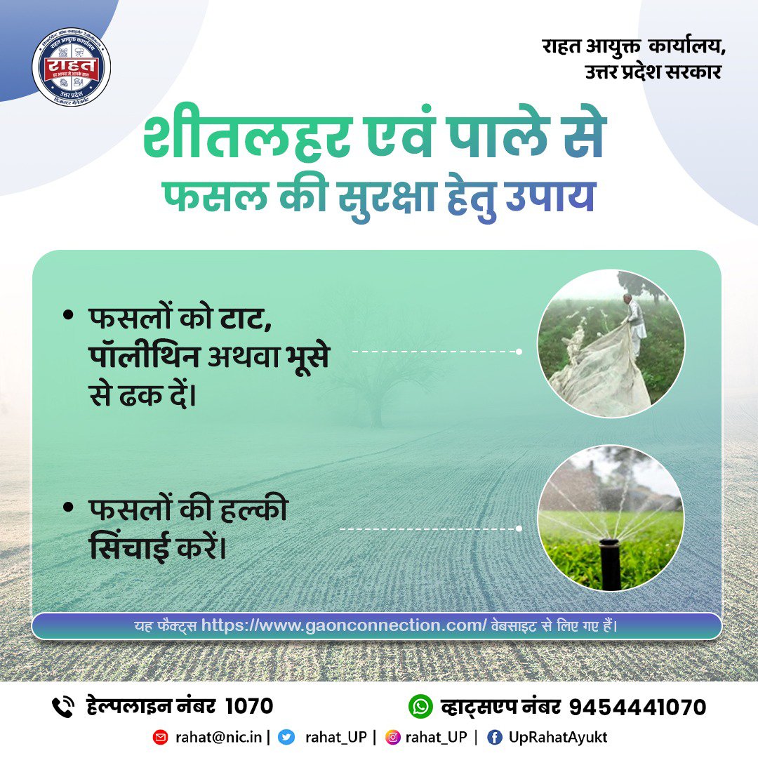 rahat_up's tweet photo. पाले में फसलों की बचाव कैसे करें ।
#coldwave #winter #coldwaveawarness #StayWarmStaySafe #ChillPreparedness #WinterSafety #ColdWaveAwareness #BundleUpForSafety https://t.co/rJ6jleXKga
