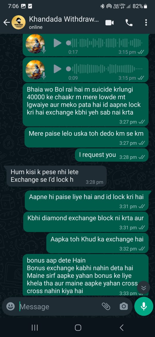 DixitAakarsh's tweet photo. @khandada92786 Yeh bolte hai humne id lock nia kari aapki exchange se lock hai aap log he btaao kya id exchange se lock hoti hai this guy @khandada92786  took 40000 rs from us and not replying @neatdracula you also own a exchange does exchange block the ids? https://t.co/W50jIqMq1F