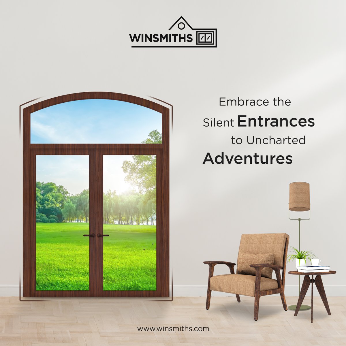 In the quiet embrace of entrances, embark on a journey to uncharted adventures.
.
.
#winsmiths #windowsdoors #aluminiumdoors #Aluminiumwindows #upvcwindows #upvcwindowsanddoorsprovider