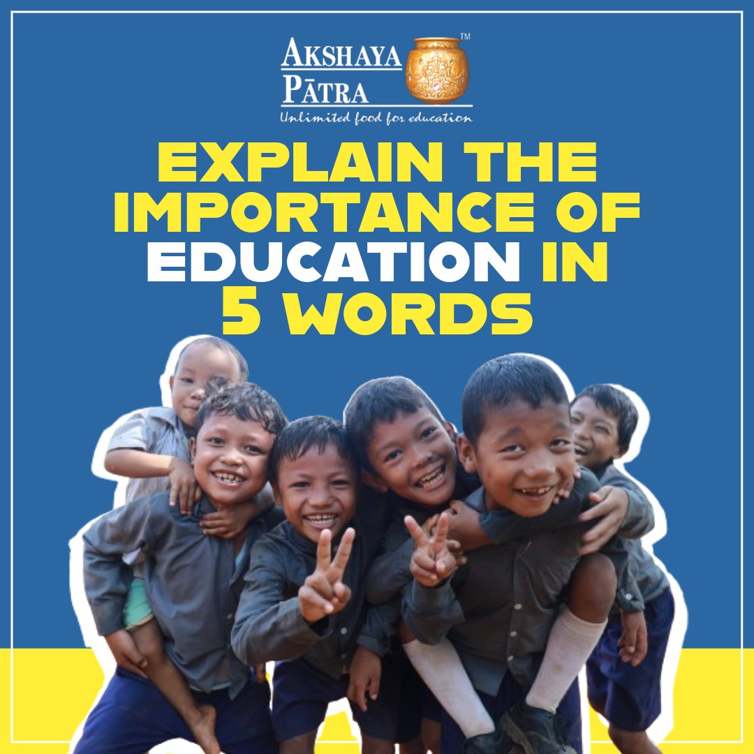 AkshayaPatra's tweet photo. We will begin.
Education shapes minds and transforms futures.
Now it’s your turn.
#AkshayaPatra #WordQuiz #BrainTeaser #DefineEducation https://t.co/Tl1YKc7xC3