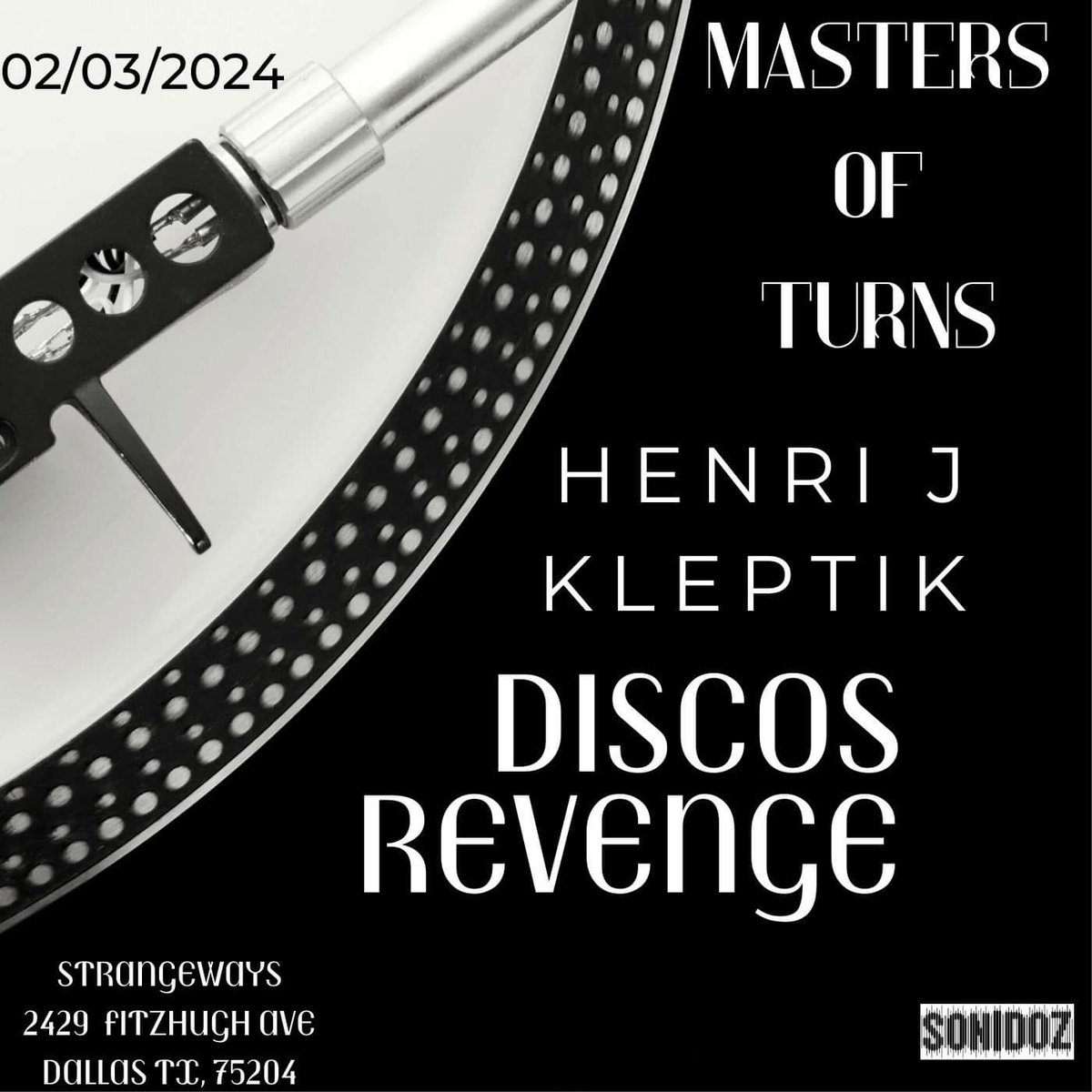 Discos_Revenge's tweet photo. We are booked for a special session this upcoming Saturday.  Unfortunately #GavinGuthrie can’t make it. @StrangewaysBar #MastersOfTurns #HenryJ #Kleptik #RickSimpson #MrDaishikiJones #Dallas https://t.co/sDwChpg2js