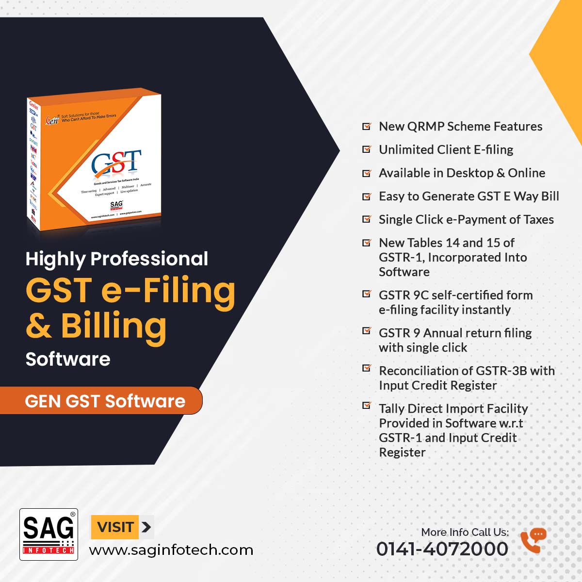 File your #GST compliance on time with a leading GST solution with advanced features like the QRMP scheme, unlimited client e-filing, available on #desktop & #online, etc. Contact us today and get started!
Get the Demo: bit.ly/34Ln7nC

#efiling #ebilling #returnfiling