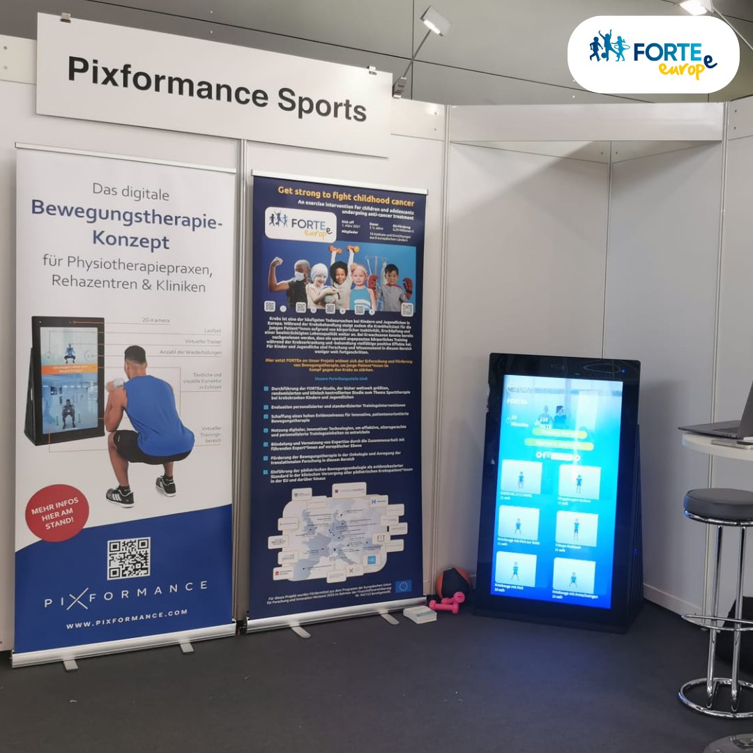 Fortee_project's tweet photo. Exciting times at #THERAPRO fair in Stuttgart! Our FORTEe partner @Pixformance_Fit stole the show with their cutting-edge digital fitness devices featuring real-time correction. 🏋️♀️💻 So proud to have them as part of the #FORTEe family, bringing innovation into clinical practice! https://t.co/P3umlSAPhg