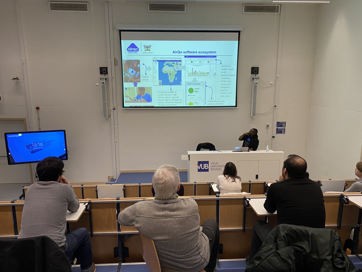 softlab_brussel's tweet photo. We were proud to host @softlab_brussel graduate  @iBaino last week for the occasion of @ioteyo's PhD defence. In his talk "AI and software engineering research for social impact" @iBaino presented an impressive overview of his work at Makerere University in Uganda. https://t.co/vjuQJTy1p6