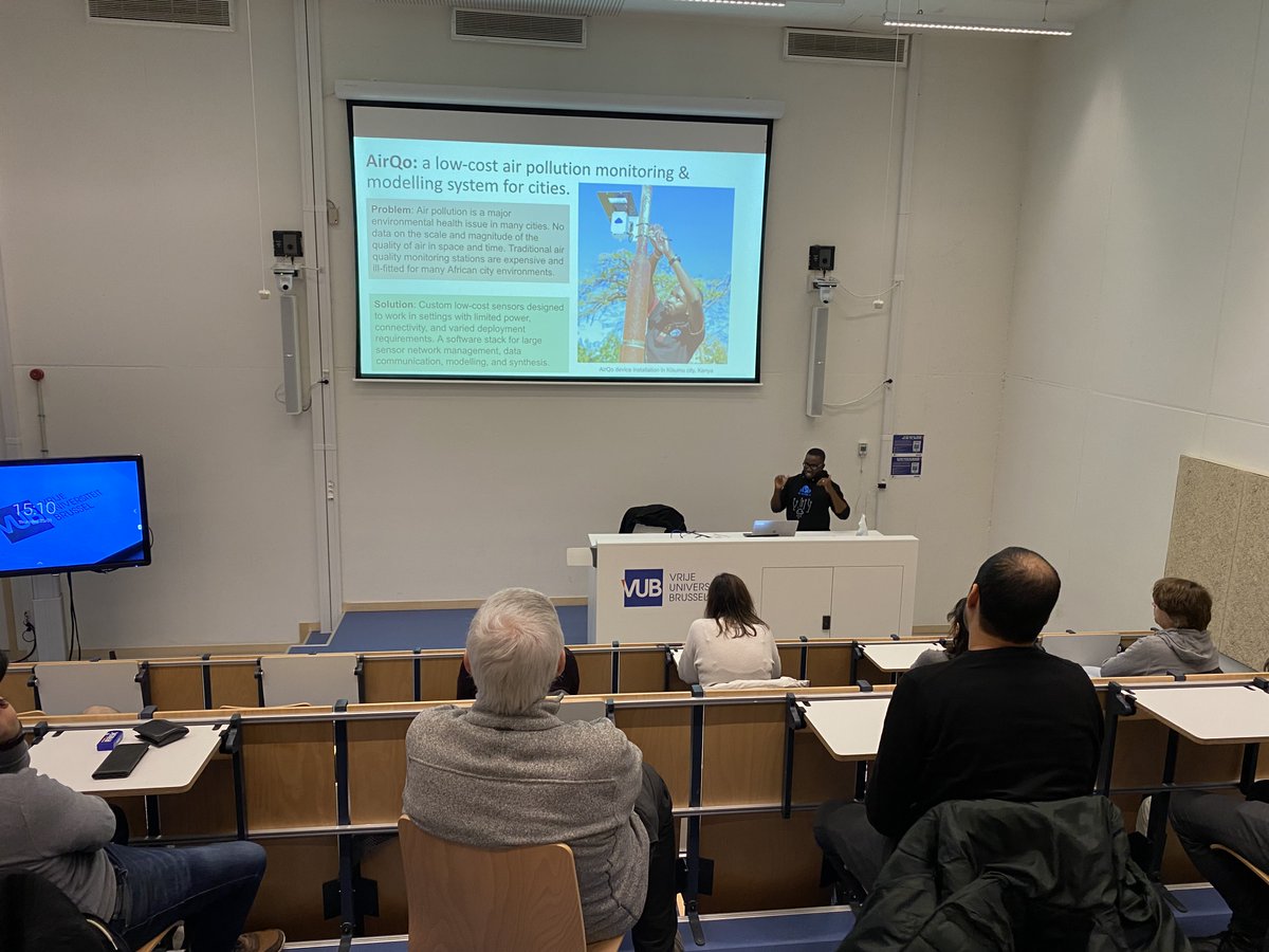 softlab_brussel's tweet photo. We were proud to host @softlab_brussel graduate  @iBaino last week for the occasion of @ioteyo's PhD defence. In his talk "AI and software engineering research for social impact" @iBaino presented an impressive overview of his work at Makerere University in Uganda. https://t.co/vjuQJTy1p6