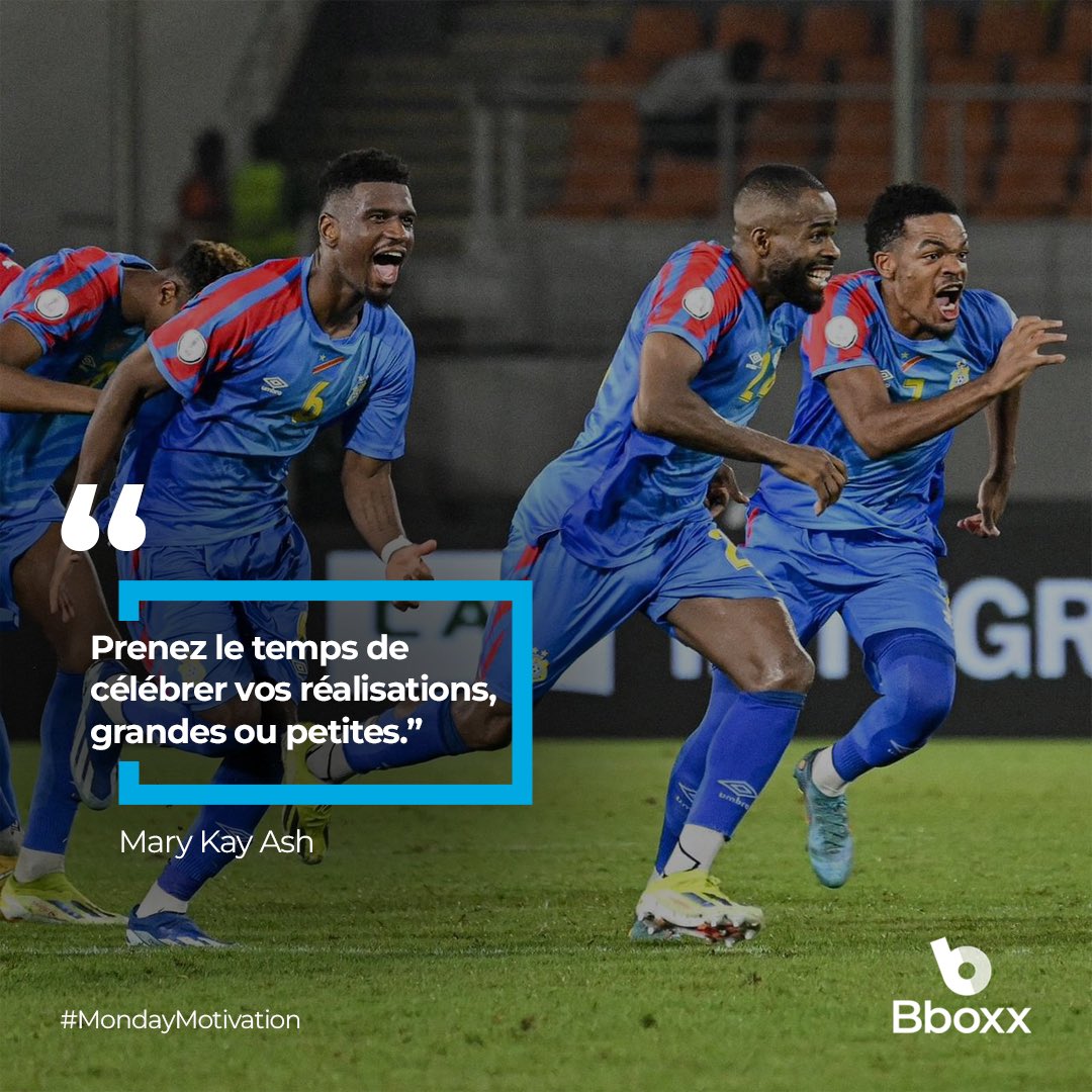 Ce lundi, commencez la semaine avec attitude positive. 

Surtout, utilisez vos petites victoires comme tremplin vers des plus grands succès. 

Bonne journée à tous !

#MondayMotivation #success <a href="/BBOXX_RDC/">Bboxx RDC</a>