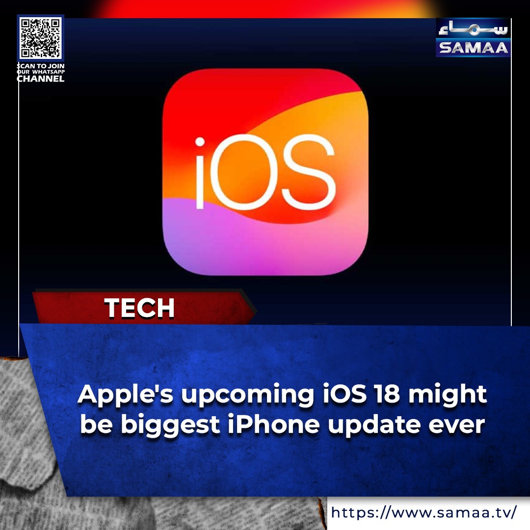 SamaaEnglish's tweet image. Read more: samaa.tv/208738860

#SamaaTech #iOS18 #iPhoneTech #AppleInnovation #RCSMessaging #GenerativeAI #TechRevolution #WWDC2024 #SmartphoneUpdate #SiriEvolution #iOSFeatures