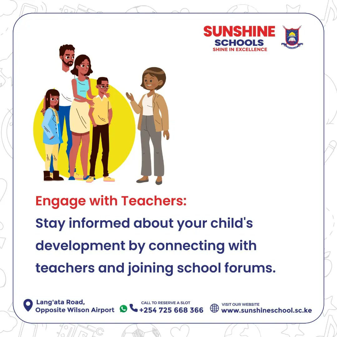 Sunshinescl's tweet photo. Staying involved with your child's life while they are at a boarding school is crucial for maintaining a strong connection.Strike the right balance, fostering independence while staying involved!
https://t.co/fjUabiNJLq
 +254725668366 
#SunshineSchools
#SunshinePrimarySchool
#SSS https://t.co/HRR4QWrdBc