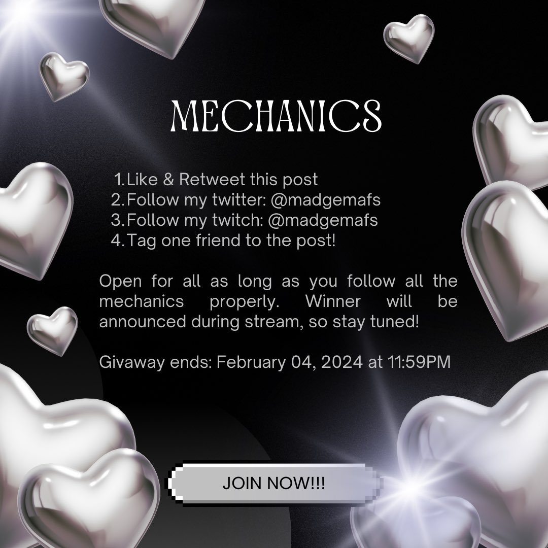 MadgeMafs's tweet photo. PALWORLD GIVEAWAY! OPEN FOR ALL!

To enter:
🫧RT + Like this tweet
🫧Follow my twitter here
🫧Follow my Twitch: @madgemafs 
🫧Tag one friend in the chat!

Winner will be announced during stream on February 04! https://t.co/4UlooGlGHU