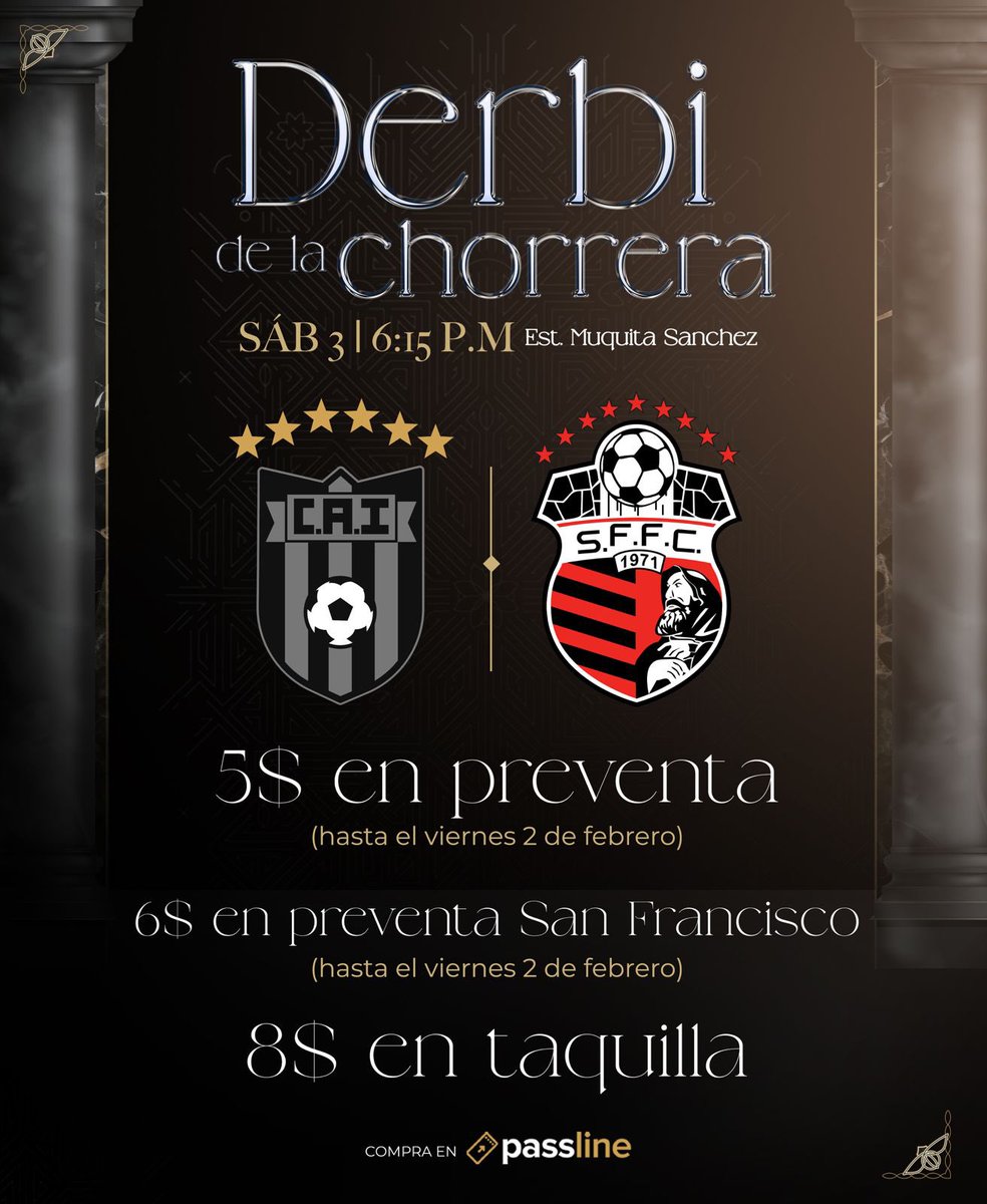 ¡𝗣𝗥𝗘𝗩𝗘𝗡𝗧𝗔 𝗗𝗘𝗥𝗕𝗬 𝗗𝗘𝗟 𝗢𝗘𝗦𝗧𝗘 ⚔️🔥!

Presentamos nuestra preventa para hinchada local y visitante de cara al Derby Del Oeste. ¡Vamos todos juntos, a conquistar nuevamente el Derby! 🖤💛

#EstoEsCAI