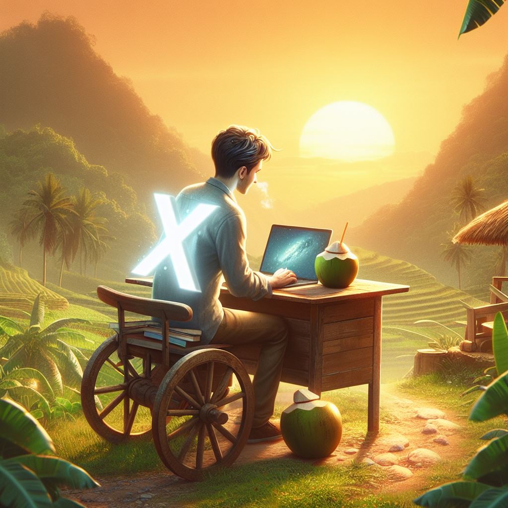 Good morning, X tribe! ☀️ 

Starting the day with a sip of fresh coconut water from the farm, rejuvenating body and mind for the adventures ahead. 🥥🌿 Venturing out to the fields, I find my study spot amidst the lush greenery, surrounded by the soothing sounds of nature. 📚🌾 As