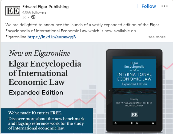 Felicidades al Dr. José Vega Sacasa, socio de @EncriptaLaw, por su destacado aporte al capítulo National Implementation of International Economic Law: Panama de la Elgar Encyclopedia of International Economic Law. Este es un reflejo de la dedicación y el compromiso del Dr. Vega.