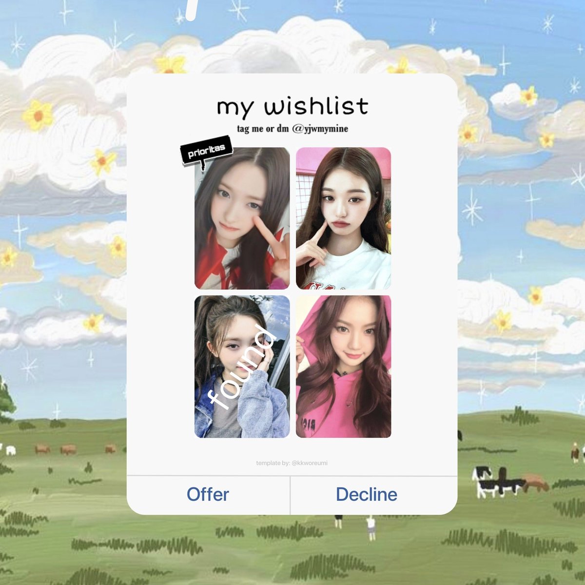 yjwmymine's tweet image. 🖇️𖥻 my wishlist ʕっ•ᴥ•ʔっ

𖤐ˊ wtb Isa stayc in chicago, appmus stereo, meong, sw teenfresh, sg24, sw starriver, teddy bear digipack
𖤐ˊ wtb leeseo sw r1 mine
𖤐ˊ wtb wony tuspi pob sg23
𖤐ˊ wtb wonjin sw gwangju, sw busan, sw pepero

(not in rush!!)
please dm/mention me ‹𝟹