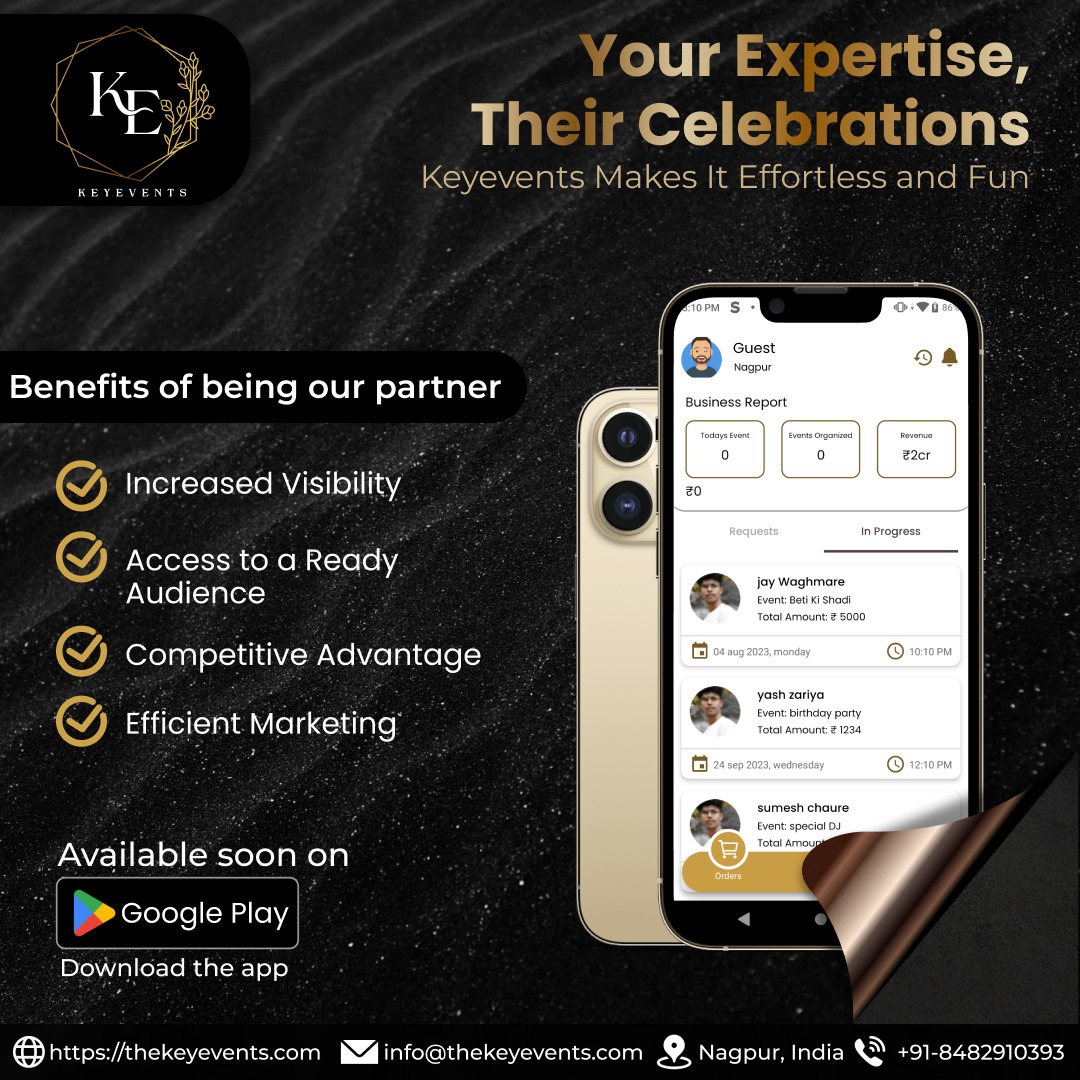 keyeventsngp's tweet photo. Stuck attracting the same old clients? Break free with KeyEvents! 📱Our platform connects you with event planners across industries seeking diverse services just like yours.
🌐 https://t.co/8jgROuamvL

#EventPlanning #EventPlanner 
#EventPlanning #Nagpur #KeyEvents #NagpurEvents https://t.co/tQXSj1KxYs
