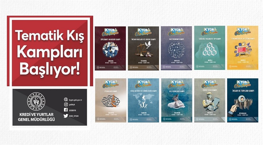 KYGM 8⃣. Tematik Kış Kampları başladı!

📍10 farklı ilde, 10 farklı temadaki kamplarda gençleri unutulmaz deneyimler bekliyor. Geziler, söyleşiler, hediyeler, ödüllü yarışmalar ve sürprizlerle dolu bir etkinlik serüvenine hazır mısınız?
#GSBYurtlarıKampta

kygm.gsb.gov.tr/HaberDetaylari…