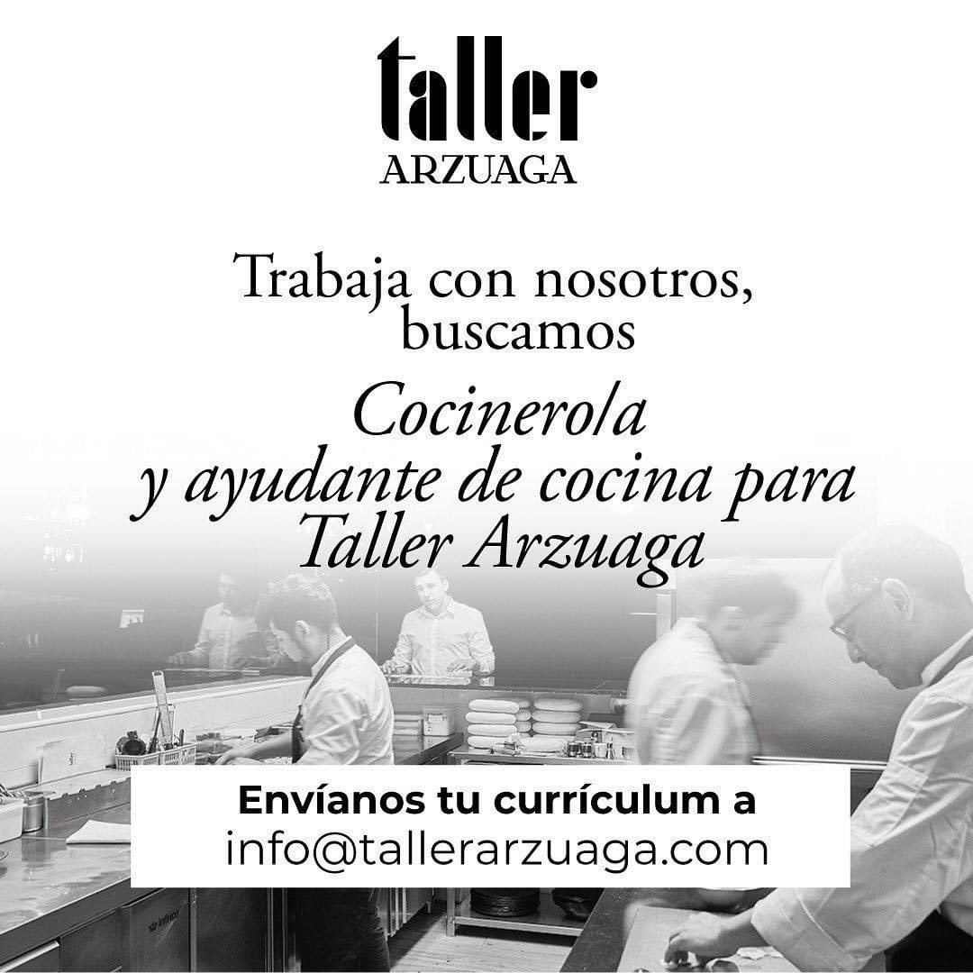 ¿Quieres trabajar con nosotros? Nuevas ofertas de #empleo! 👇🏼 👉🏼 Cocinero/a y ayudante de cocina para Taller Arzuaga Si quieres formar parte de nuestro equipo envíanos tu CV: 📧 info@tallerarzuaga.com #DescubreArzuaga