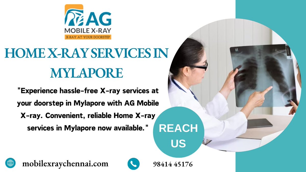 swaskipriy11408's tweet image. Experience healthcare on your terms with flexible Home X-ray services in Mylapore. Convenience and diagnostics come home for tailored healthcare solutions.
mobilexraychennai.com/blog-post/?utm…+
#xray #mobilexray #services #chennai #agmobilexray #trending #todaynews