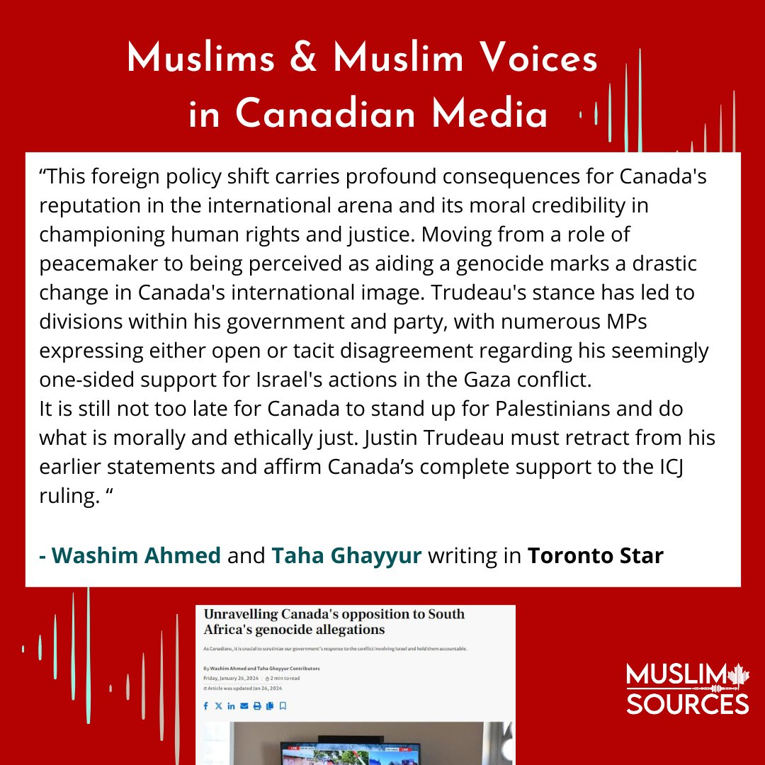 MuslimSources's tweet image. (1) Our highlights of Muslims &amp;amp; Muslim voices in Canadian media this past week!  #amplifyingMuslimvoices #cdnmedia