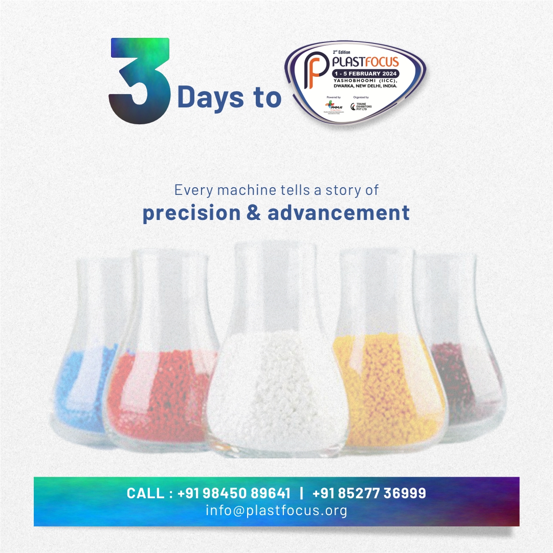 OrgPmmai's tweet image. Just three days until Plastfocus! Brace yourself for an industry-shaping experience.

Explore cutting-edge tech and redefine possibilities in plastics machinery.

#plastfocus #exhibition #plasticmachinery  #injectionmolding #PMMAI  #kabraindia #kolsitegroup #kabraextrusiontechnik