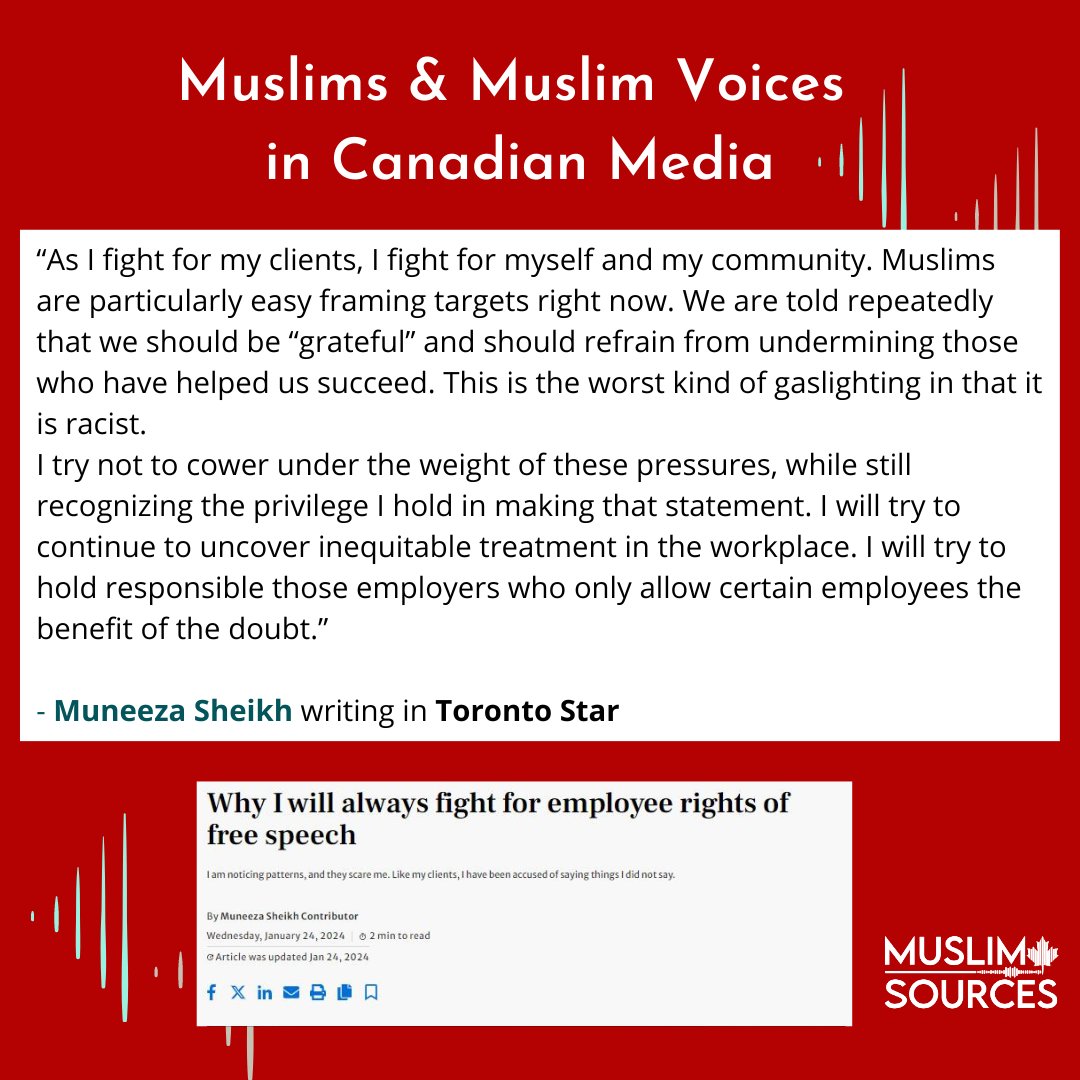 MuslimSources's tweet image. (2) Our highlights of Muslims &amp;amp; Muslim voices in Canadian media this past week!  
Highlights from @AmiraElghawaby @sabreenaGS
@tahaghayyur 
#amplifyingMuslimvoices #CdnMedia