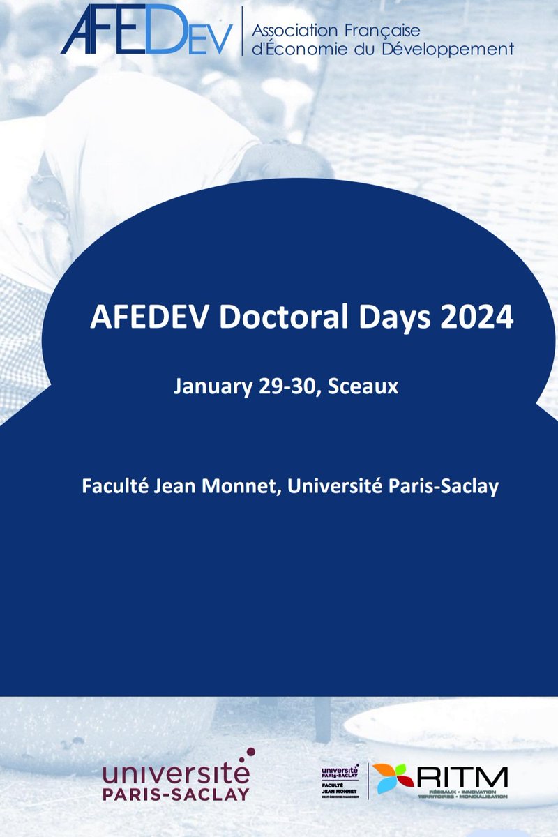Exciting kickoff for #AFEDEV Doctoral Days @UnivParisSaclay! 🎓 12 engaging presentations by PhD students delve into captivating #developmenteconomics topics. Ready for insightful discussions! #RITM #AFEDEV
