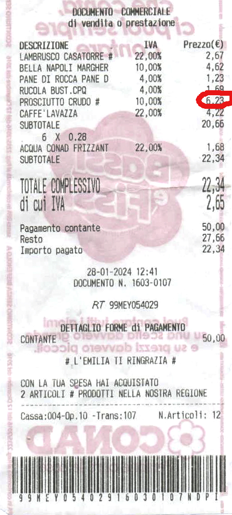 MERDA - 1 hg di prosciutto 6,23€ ?quanto costa un grammo d'oro? #Meloni te lo dico in tedesco FACOF e voi continuate a votarla 😡 #FratellidItalia #Leganord
#tasse #carovita #rivoltagricoltori #29gennaio