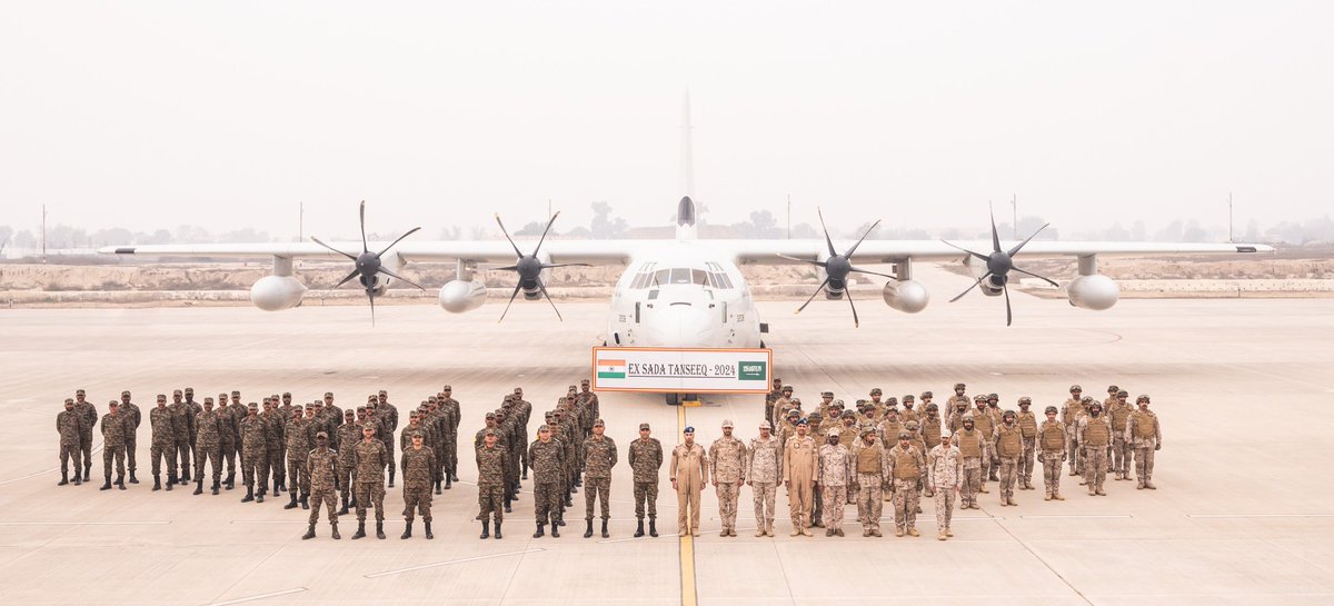 SpokespersonMoD's tweet image. India-Saudi Arabia Joint Military Exercise 'SADA TANSEEQ' kicks off in Mahajan, Rajasthan.The 2-week collaboration involves 45 personnel from both nations, fostering strategic partnerships. 🇮🇳🇸🇦 #MilitaryExercise #IndiaSaudiRelations
More: pib.gov.in/PressReleasePa…
@IndianEmbRiyadh