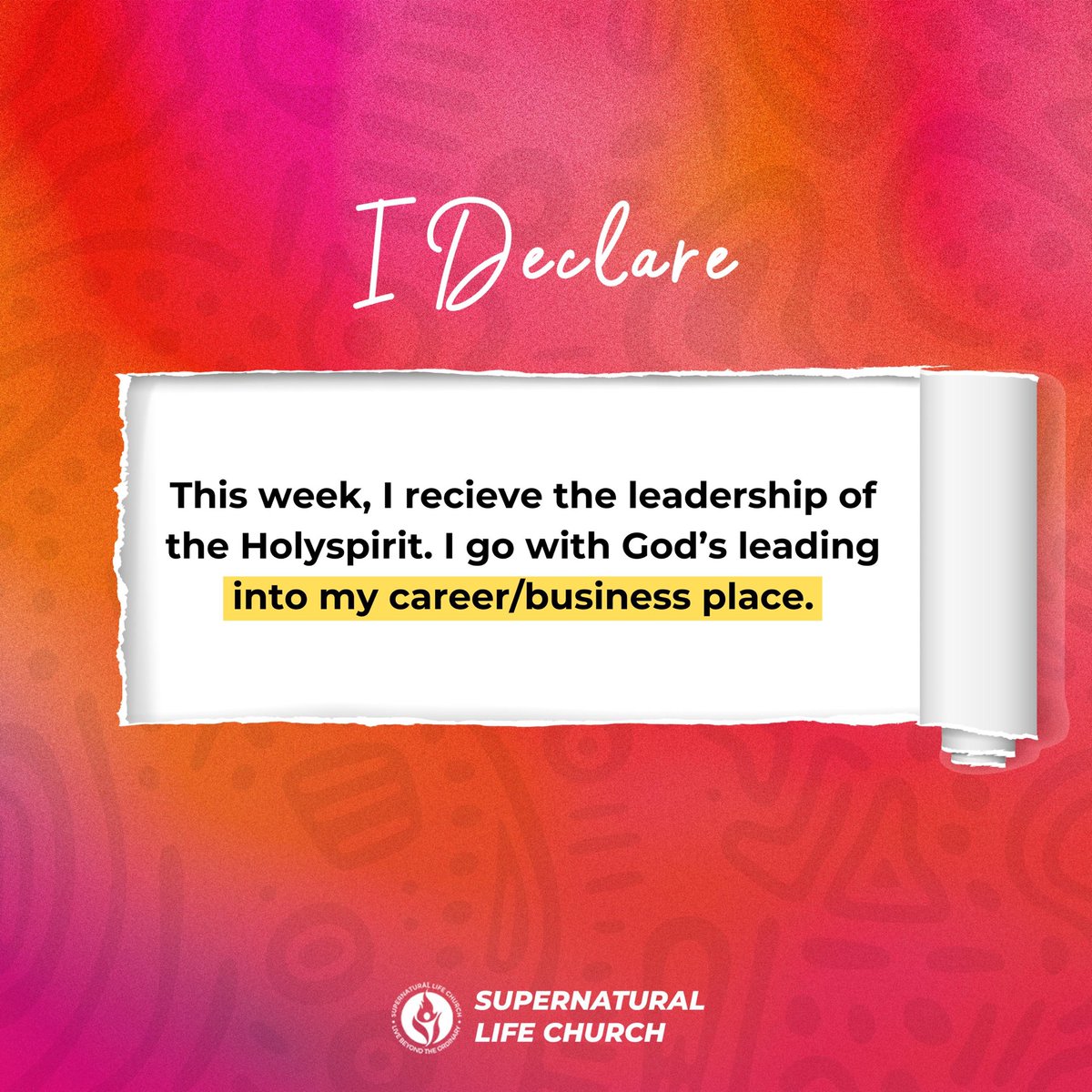 Your mouth is a powerful tool. Declare this  over your week and tag a friend to do the same in the comment section

#dailydeclaration
#ouryearofdominion
#theslcexperience 
#slcfamilyworldwide