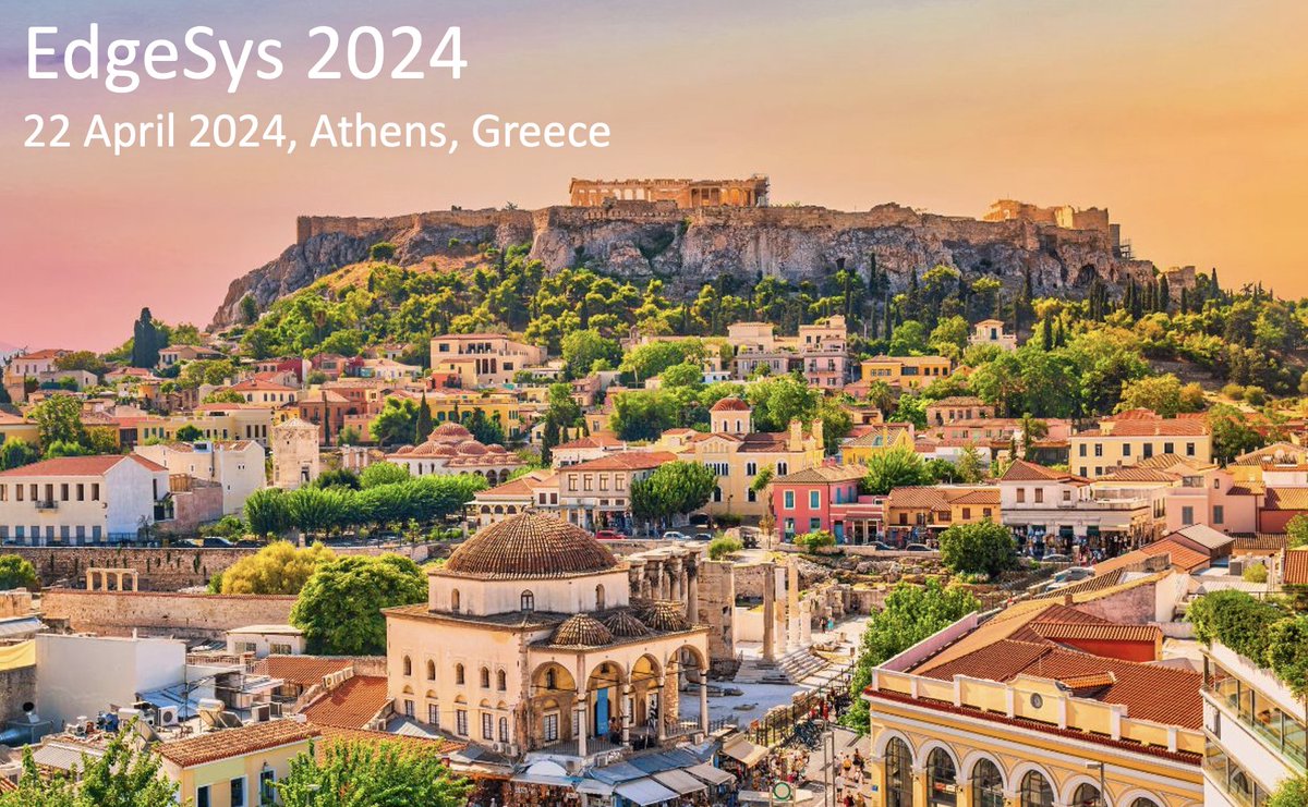 📢 #EdgeSys'24 is calling for submissions: edge-sys.github.io/2024/submissio… Deadline: 23 Feb 2024 Together with fantastic committee, look forward to greeting you in #Athens☀️ 🤝@aaronyiding @atary @Volker_Hilt @SteveUhlig @Ella_Peltonen @tvcutsem @dbermbach @LauriLoven @HMarijn @mort___