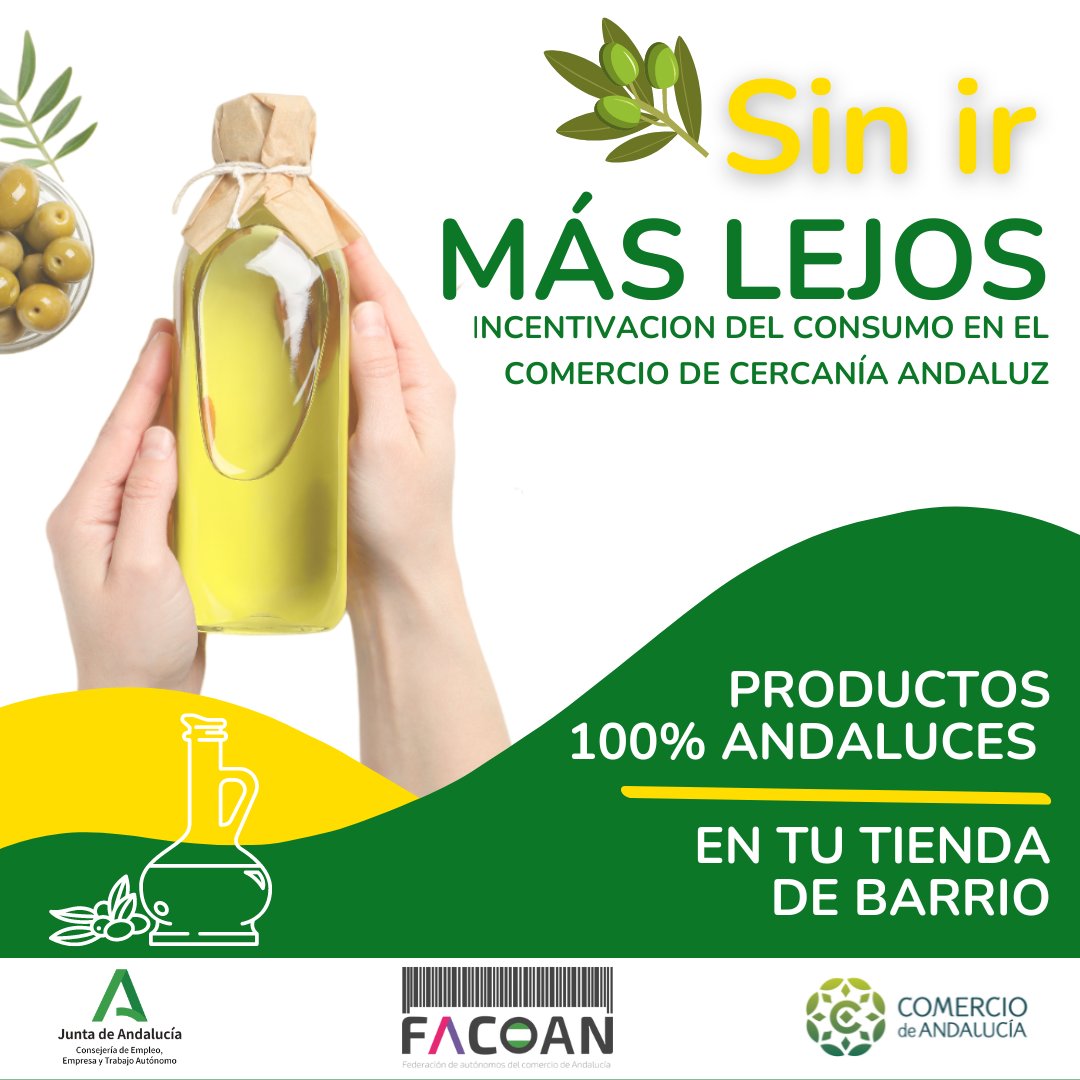 🏪 Si es famosa por algo Andalucía es por sus productos estrella y todos ellos los puedes encontrar en 𝘁𝘂 𝘁𝗶𝗲𝗻𝗱𝗮 𝗱𝗲 𝗯𝗮𝗿𝗿𝗶𝗼. 
Tu compra ayuda a mantener el equilibrio económico de nuestra preciosa comunidad. #sinirmaslejos