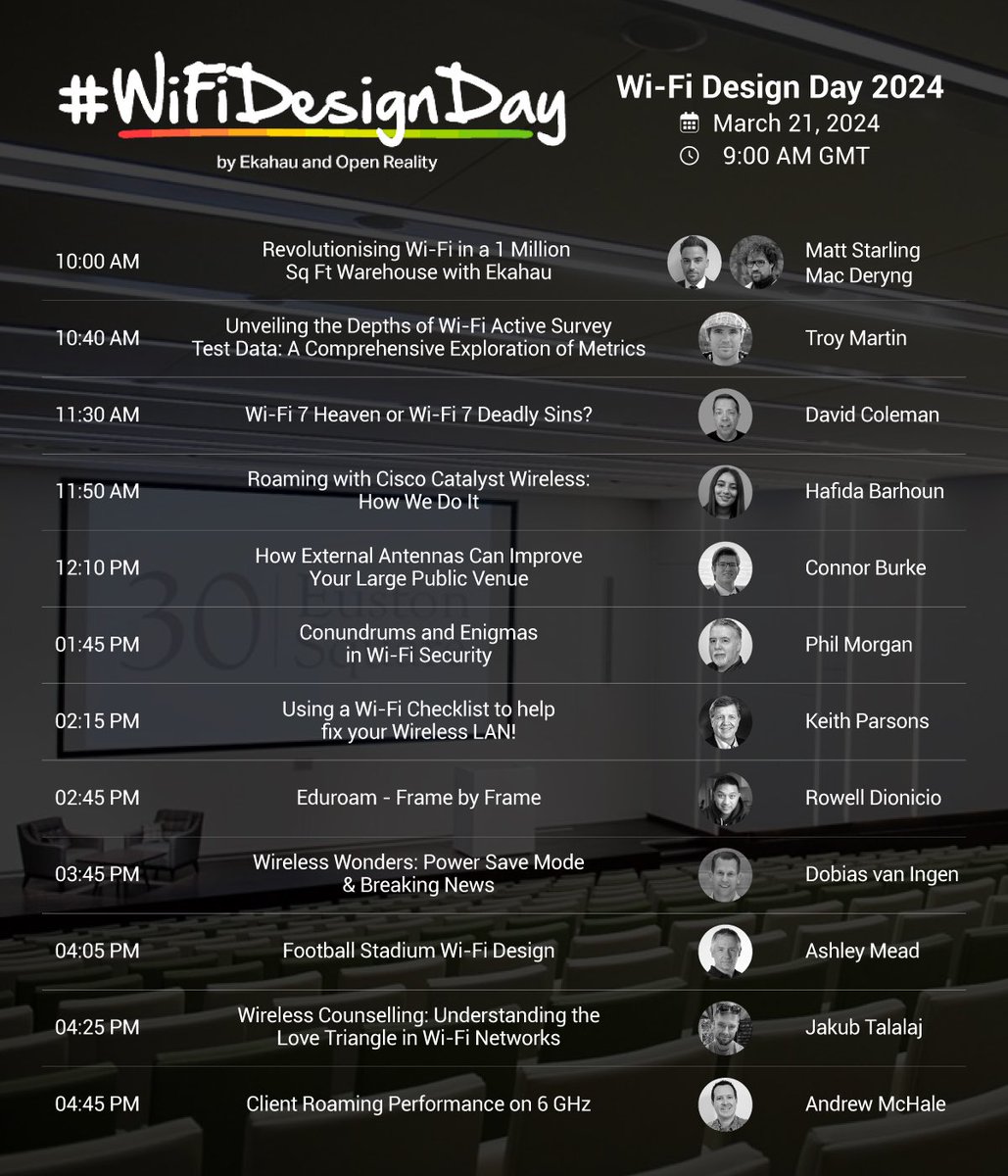 MattStarling's tweet image. Wow what a lineup and agenda for Wi-Fi Design Day London 🛜🎨

Have you got your ticket yet? 👉🏻 eventbrite.co.uk/e/wi-fi-design…