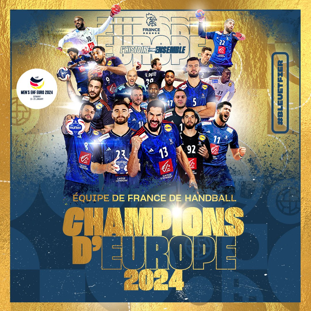 #Audiences @TF1 #handball #ehfeuro2024 🤾Enorme succès pour la finale 🇫🇷FRANCE - DANEMARK🇩🇰 📌5,3m de tvsp 🔝Jusqu'à 8m en fin de match Toute la famille au rdv : ✅30% de PdA 4+ ✅38% de PdA FRDA-50 ✅41% de PdA 25-49 ✅42% de PdA 15-34 ✅42% de PdA 4-14 #BleuetFier