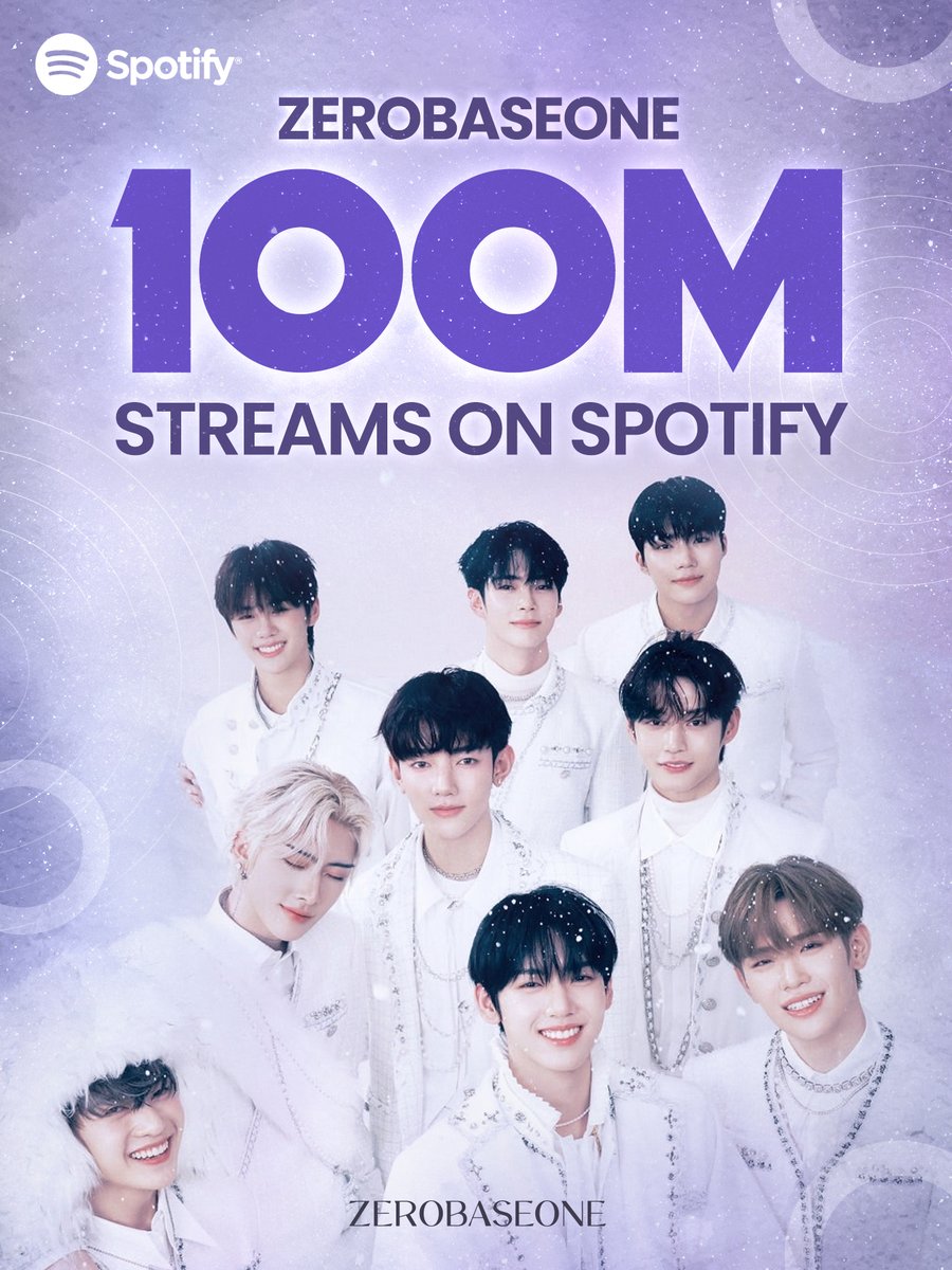 _📌 ZEROBASEONE Hits 100 Million Streams on Spotify! 💙 @Spotify @SpotifyKR #ZEROBASEONE #ZB1 #제로베이스원