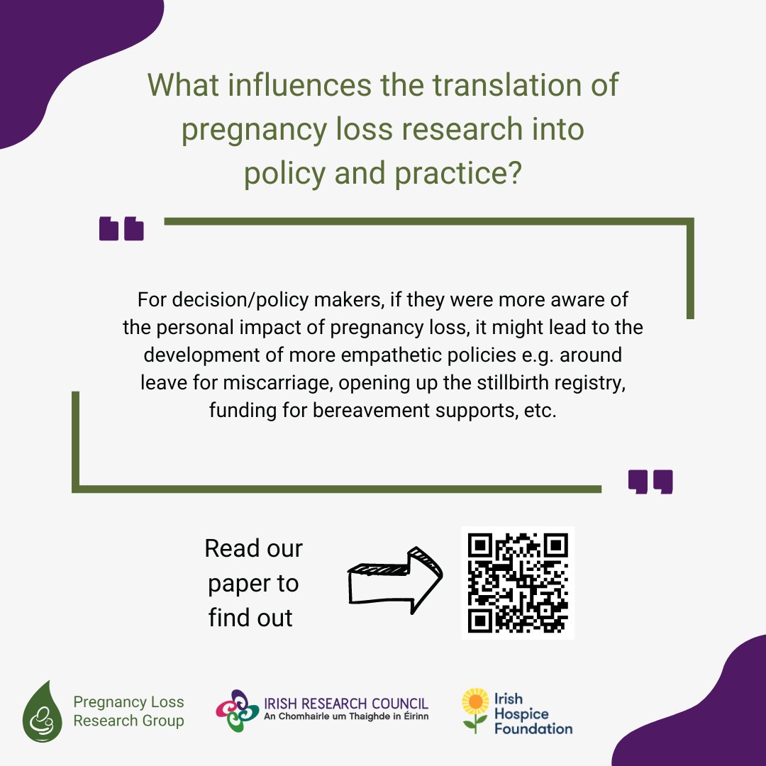 PregnancyLossIE's tweet image. 📰 Read our new paper on how we can bridge the gap between what we know from pregnancy loss research &amp;amp; what happens in practice &amp;amp; policy

🔗 …alth-policy-systems.biomedcentral.com/articles/10.11…
