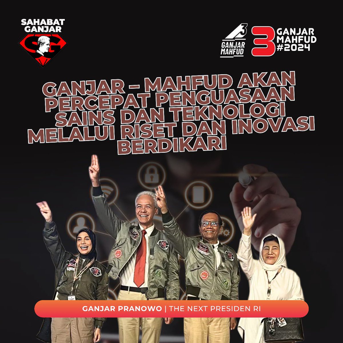 Ganjar-Mahfud akan percepat penguasa sains dan tekonologi melalui riset dan inovasi berdikari

#SahabatGanjar #GanjarPranowo #Ganjar #MenangkanGanjar #GenerasiGotongRoyong