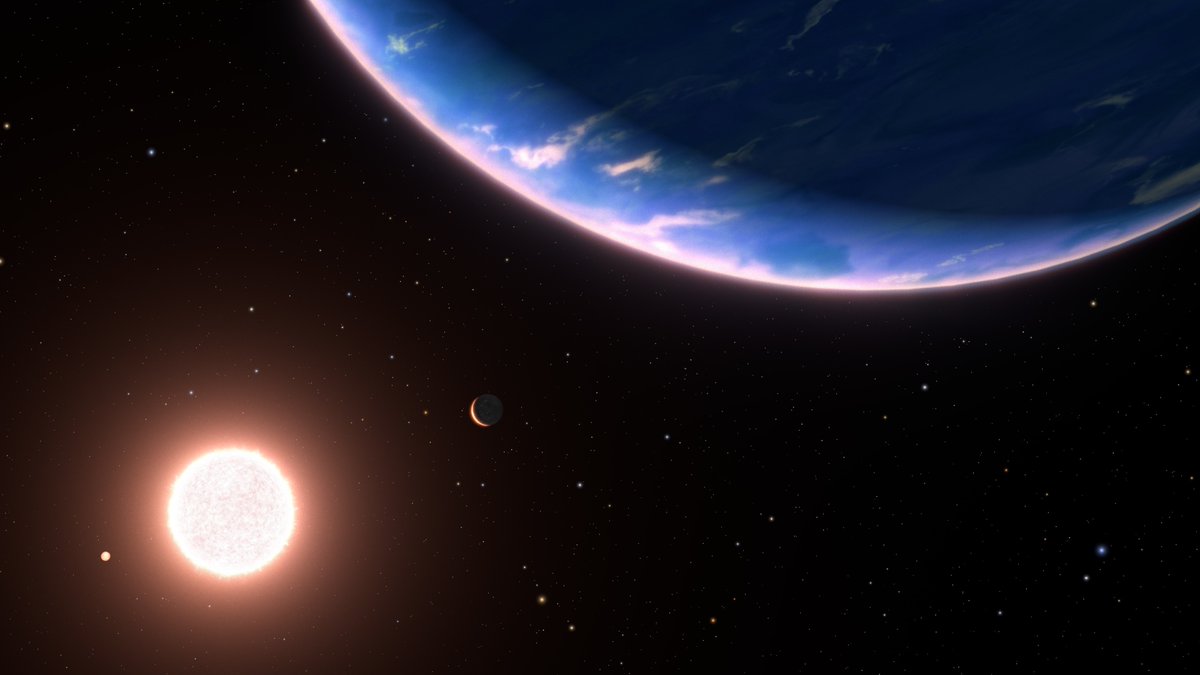 #HubbleTelescope spots itty-bitty, blazing hot & steamy #exoplanet with #water vapours in its atmosphere💧: GJ 9827d, 97 light-years away, is just 2x the Earth’s diameter & as hot as #Venus - so don't plan your vacation there yet!😉mpg.de/21366368/hubbl… @lkreidberg @mpi_astro