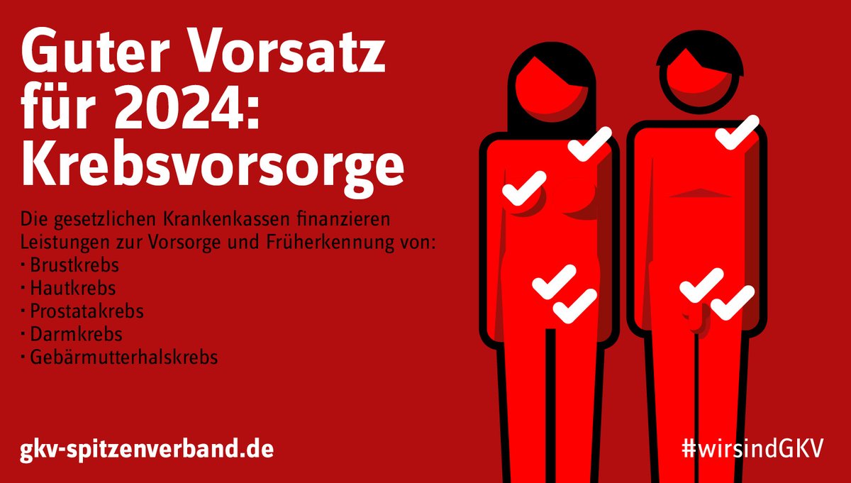 Krebs ist in Deutschland die zweithäufigste Todesursache. #Krebsfrüherkennung rettet Leben! Je früher Krebs erkannt wird, desto größer ist die Aussicht auf Heilung. #GKV #wirsindGKV #Weltkrebstag #WorldCancerDay #XgegenKrebs