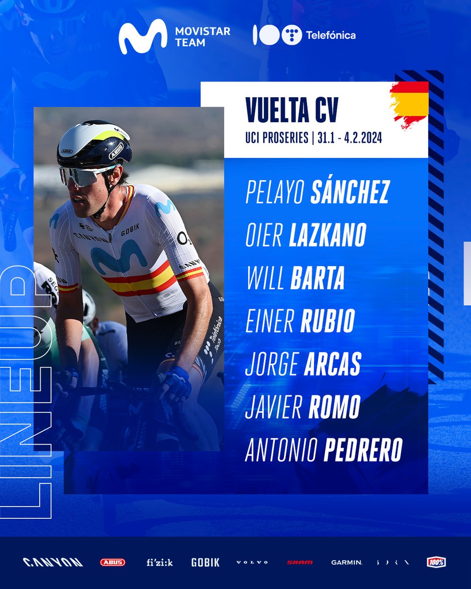 Movistar Team (@movistar_team) on Twitter photo 🔵🟡🔴 Siguiente parada en nuestro país: la <a href="/VueltaCV/">Volta a la Comunitat Valenciana - VCV</a> masc, a partir del miércoles 31.
Ⓜ️ <a href="/pelayo_mayo/">Pelayo Sánchez Mayo</a> <a href="/LazkanoOier/">Oier Lazkano</a> <a href="/willbarta/">William Barta</a> <a href="/Einerrubio1/">Einer rubio</a> <a href="/Arcas92/">Jorge Arcas</a> Romo <a href="/pedrero_antonio/">Antonio Pedrero</a>
📙 bit.ly/guiaVueltaCV24 🔵🟡🔴 Siguiente parada en nuestro país: la <a href="/VueltaCV/">Volta a la Comunitat Valenciana - VCV</a> masc, a partir del miércoles 31.
Ⓜ️ <a href="/pelayo_mayo/">Pelayo Sánchez Mayo</a> <a href="/LazkanoOier/">Oier Lazkano</a> <a href="/willbarta/">William Barta</a> <a href="/Einerrubio1/">Einer rubio</a> <a href="/Arcas92/">Jorge Arcas</a> Romo <a href="/pedrero_antonio/">Antonio Pedrero</a>
📙 bit.ly/guiaVueltaCV24