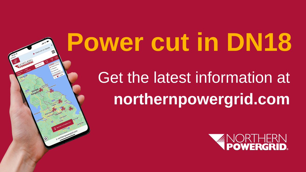 Northpowergrid's tweet image. #Powercut in #DN18 affecting 94 customers. #TeamPowergrid are working hard to restore power and estimate to have all customers restored by 10am. Report your power cut online to be kept updated at ow.ly/uJAa50QvitY.