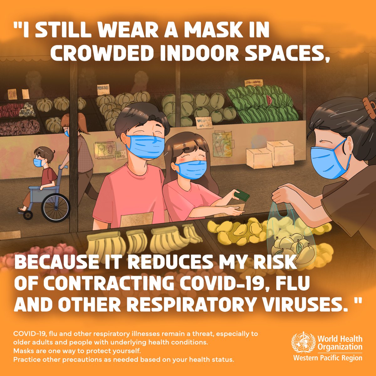 #WearAMask when in crowded indoor spaces to help you stay safe from #COVID19, flu and other respiratory illnesses.