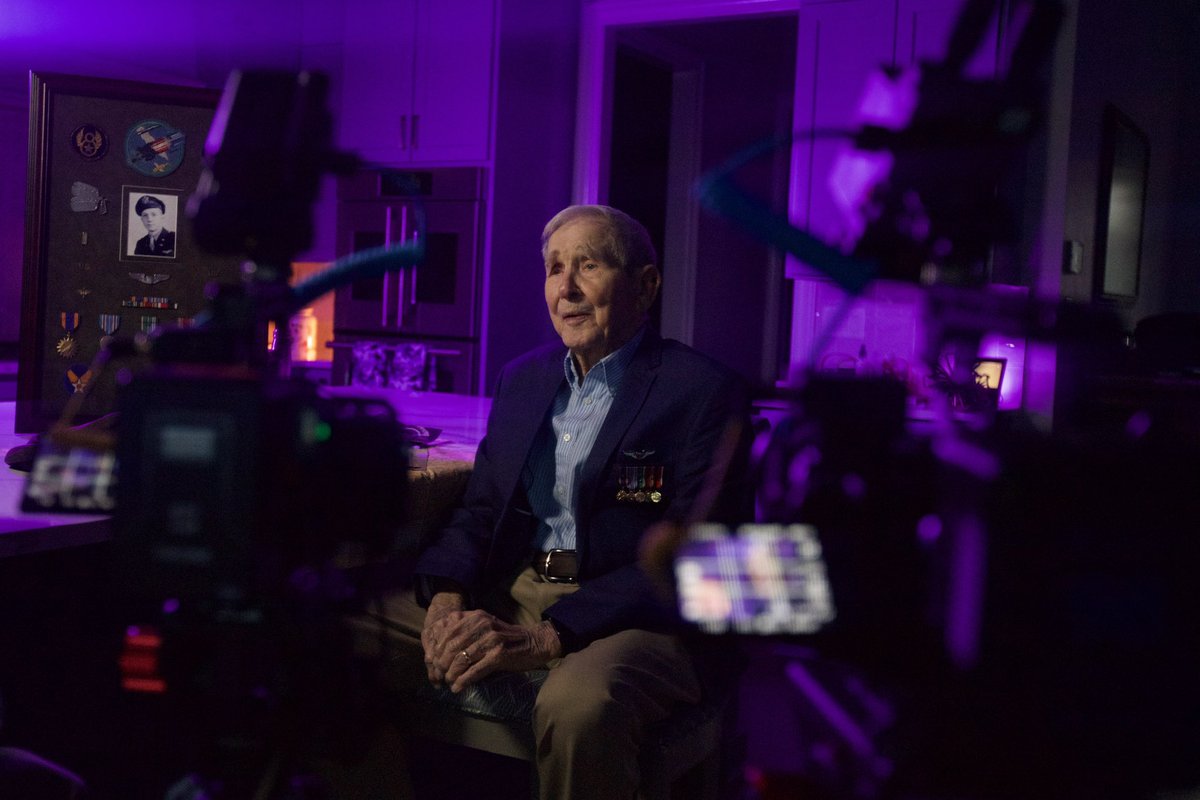 GeorgeRetelas's tweet photo. Here's a behind the scenes look at one of the heroes featured in FLYING THE FORTRESS--George Parker (98) of College Station, TX. We can't wait for you to see our film! Stay tuned and subscribe to @TJ3History on YouTube for updates and more! 

📺: https://t.co/FBn7xINlW1 https://t.co/fuqERT2tYq