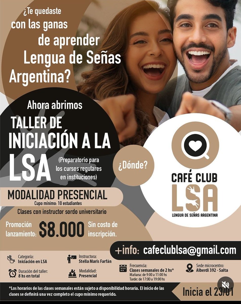 atre_vida_'s tweet photo. Atención #Salta mi hermano @hugoafarfan y su prpyecto #CafeLSA por si te interesa la Lengua de Señas Argentina. https://t.co/Sna9lepbNh
