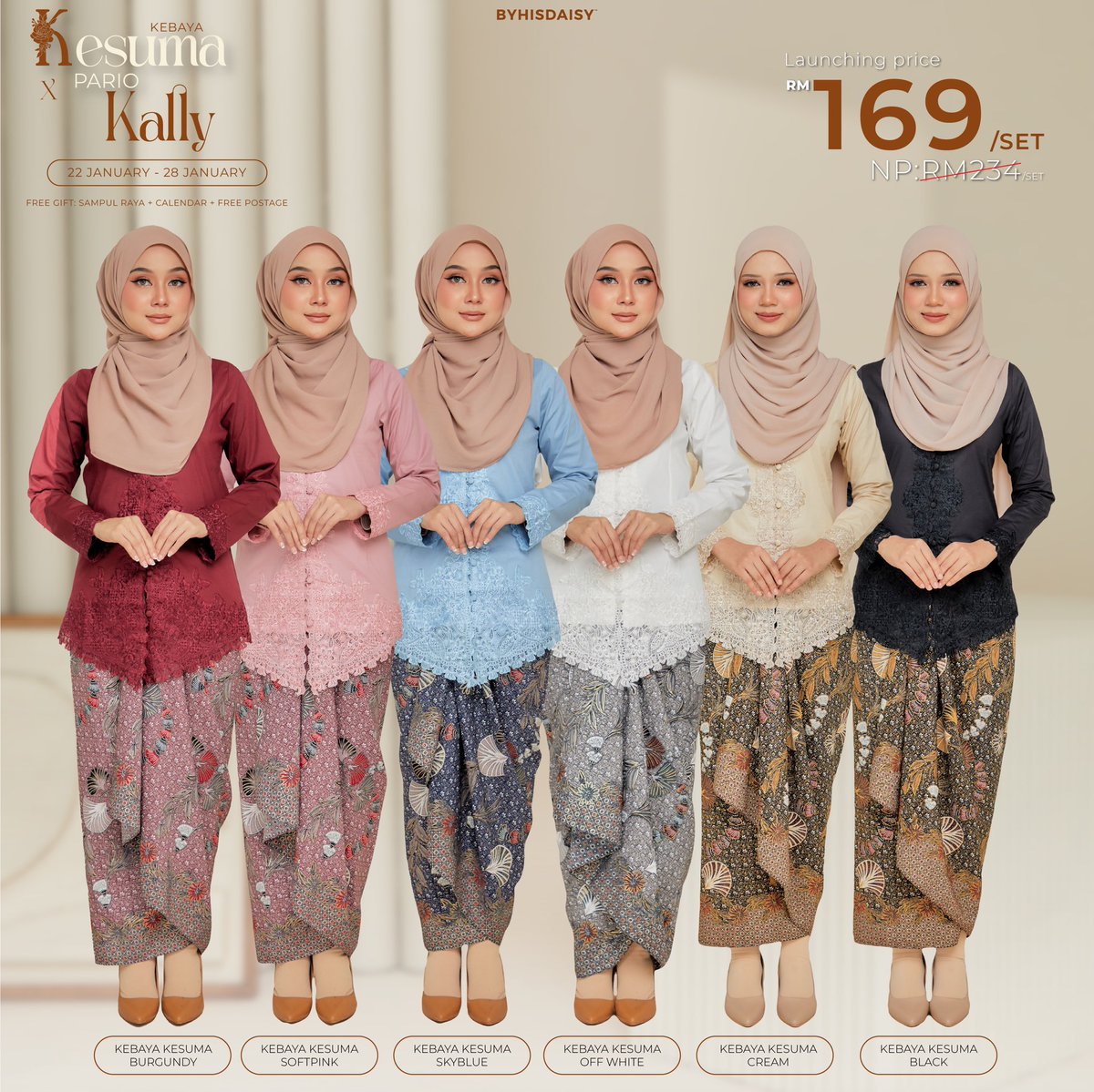 byhisdaisy's tweet photo. Presenting our first White Label Collection for #bhdlebaran2024 , Kebaya Kesuma with Pario Kally in 6 different colours😍❤️

Normal Price : RM 234/set🙅🏻‍♀️
Launching Price : RM 169/set✅

What are you waiting for grab yours now on our website✨ https://t.co/UQnfnO8oCp