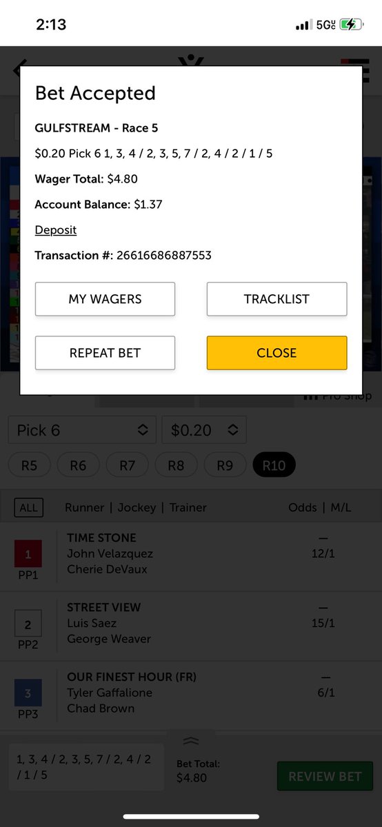 Demostrando una vez más, que con poca inversión se pueden lograr aciertos! Pick-6 de hoy domingo 01-21-24 en Gulfstream Park,(inversión de $ 4,80 para $ 781,04)🙏🏻🙏🏻🏇🏇🏇🔍🇻🇪🇺🇸