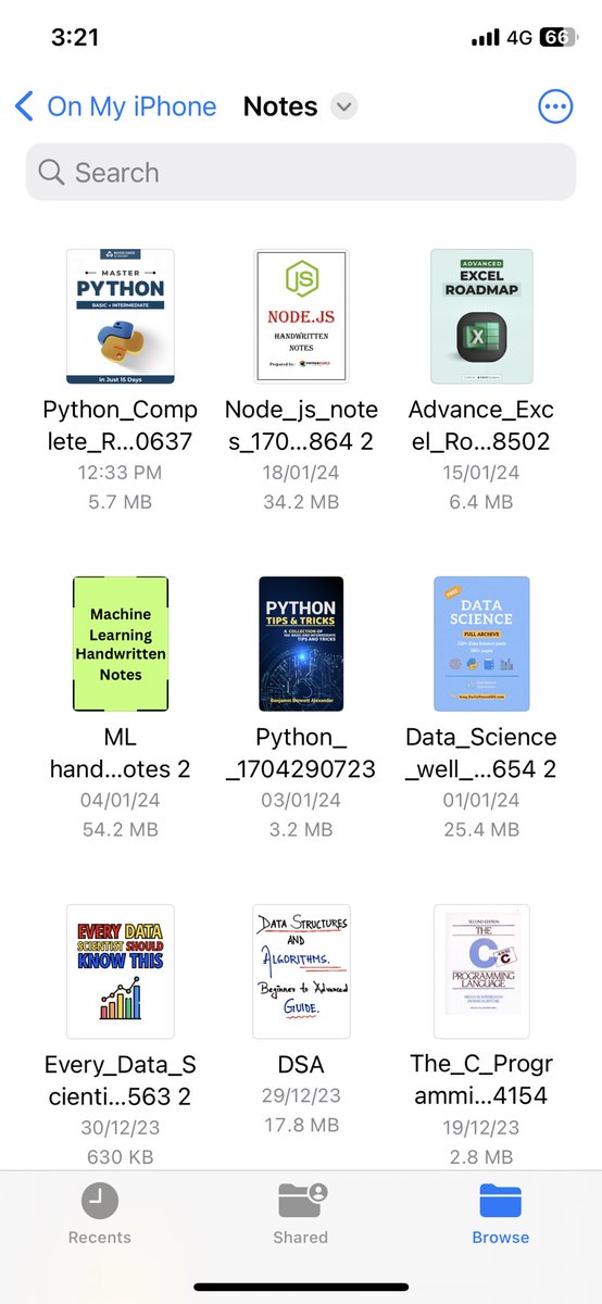 In this Zip file, you will be finding👇 1. Hand-written notes of C++, C, Python, Java, DBMS & DSA. 2. Google Certification courses. 3. IBM Certification courses! Just to (to get it) ☑️ Follow & like ☑️ Retweet & share ☑️ comment 'code' to get Access #SQL #python #c #DSA